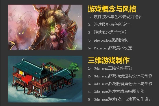 動漫游戲設計師課程設置